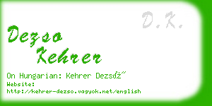 dezso kehrer business card